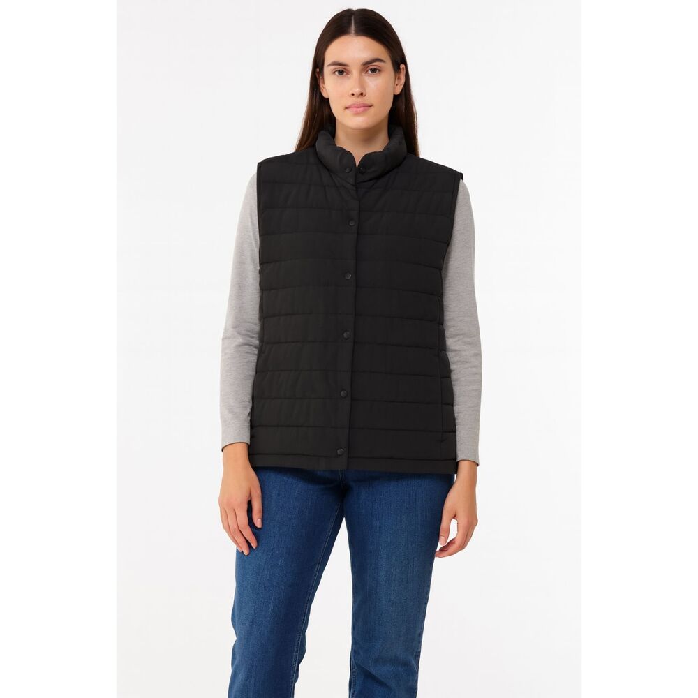 Zara Women's black quilted vest Size M